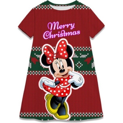 Detské vianočné šaty Minnie a Mickey Mouse bordová