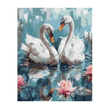 Ideyka Paint by numbers - In love swans 40x50cm