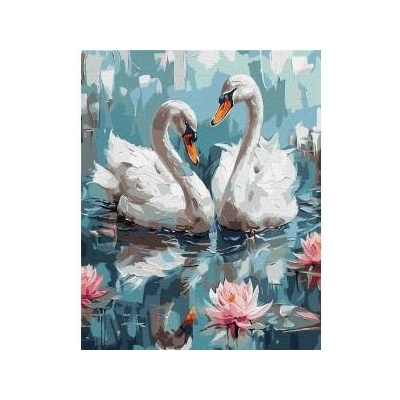 Ideyka Paint by numbers - In love swans 40x50cm