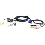 ATEN KVM кабел USB VGA-DVI-I Audio, 1, 8 м - 2L-7DX2U (2L-7DX2U)