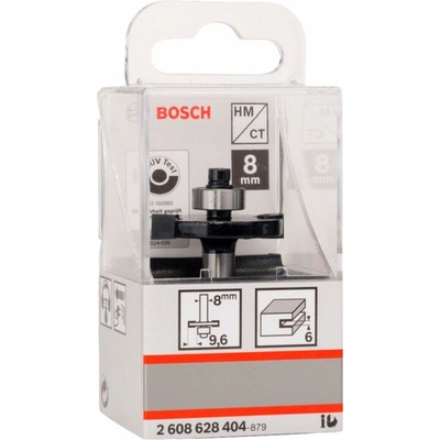 Kotoučová fréza s ložiskem, dvoubřitá, tvrdokovová, Bosch 8mm, D32 mm, L6mm, G51mm