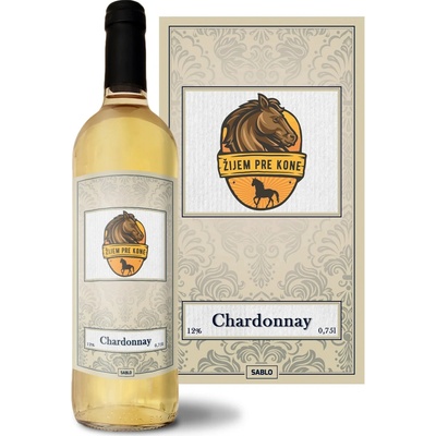 Sablio Žijem pre kone Chardonnay biele suché víno 12 % 0,75 l (čistá fľaša)