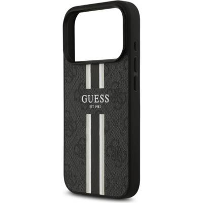 CG Mobile iPhone 17 Pro GUESS 4G PRINTED STRIPES Силиконов протектор за телефон, удароустойчив, MagSafe, черен GUHMP17LP4RPSK (GUHMP17LP4RPSK)