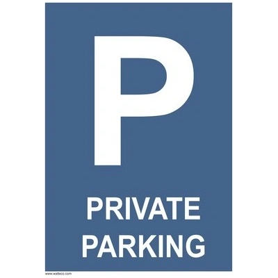 Informační štít "Private parking" plastová A4, samolepicí