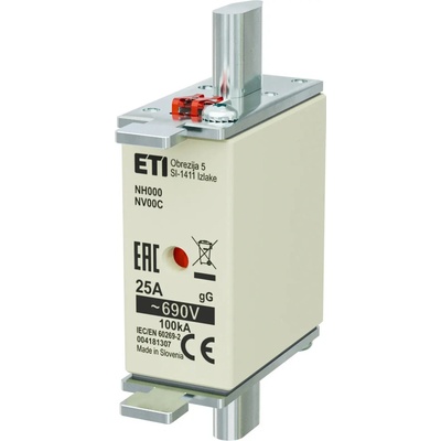 ETI Nožová poistka NV/NH 00C 25A gL/gG 690V KOMBI