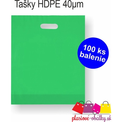 Tašky HDPE Zelená, 100 ks, 300 x 350 mm
