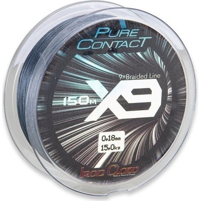 Iron Claw šnúra Pure Contact X9 sivá 150m 0,09mm