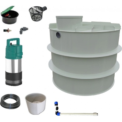 Mravec Plast Nádrž na dešťovou vodu s čerpadlem samonosná kruhová 4 m³ – Sleviste.cz