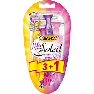 BIC Самобръсначка BIC Miss Soleil Colour, еднократна употреба, за жени, 4 броя (3916008)