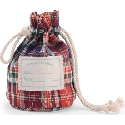 Moulin Roty Dětské cvrnkací kuličky modrý pytlík