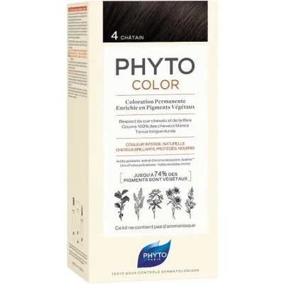 PHYTO Безамонячна боя за коса 4 Кестен, Phyto Phytocolor Coloration Permanente 4 Brown 50ml