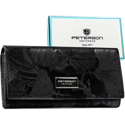 Peterson Dámská kožená peněženka PTN PTN PS401-MLF Černá v krabičce RFID