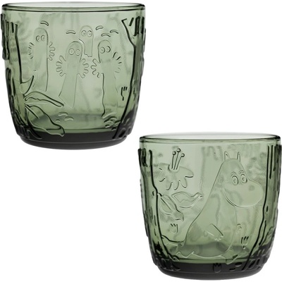 Moomin Sklenice zelená pine 2 x 280 ml