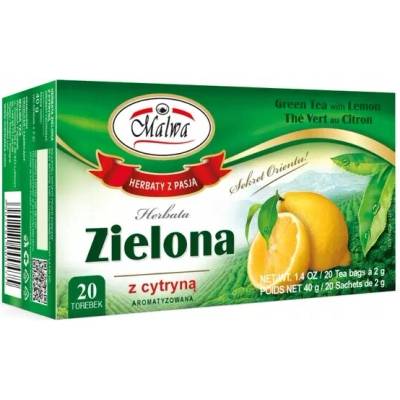 MALWA Zelený čaj citrón FIX 20 x 2 g