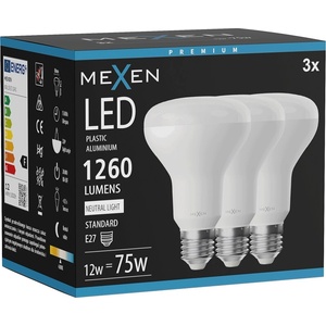 Mexen Nova 3x LED крушка E27, R80, 12W, неутрална - 4000K, 1260 lm - L105-E27-1240-01x03 (L105-E27-1240-01x03)