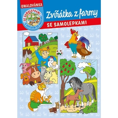 Omalovánky Baloušek Tisk Omalovánka A4 se samolepkami Zvířátka z farmy