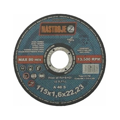 Nástroje cz Kotouč řezný 115 x 1,6 x 22 mm IM-1-115-1,6R