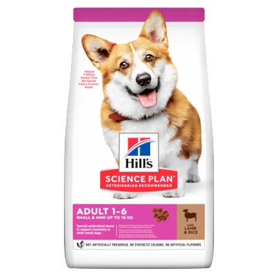 Hill's Hills Science Plan Adult Small & Mini Lamb & Rice - храна за кучета от малки породи от 1 до 6г, с агне, 1.5kg