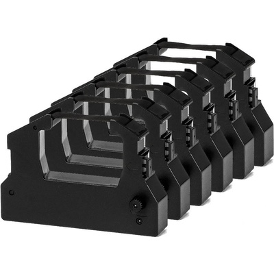 G&G КОМПЛЕКТ 6 ЛЕНТИ ЗА МАТРИЧЕН ПРИНТЕР EPSON LQ-100 (LQ100)/150/150K/ACTIONPRINTER 3250/AP3250 - Black - 6 PCS - PN RR-EP-LQ100-BK - G&G (S015032)