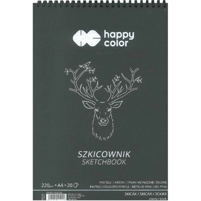 Happy Color Skicák se spirálou černý A4