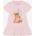 Guess Памучна розова рокля с цветно мече за бебе момиче Guess