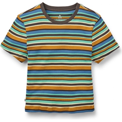 Passenger Дамска тениска Passenger Women's Out There Ribbed T-Shirt - Espresso Multi Stripe (916-6050-0113)