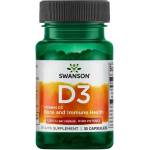 Swanson Vitamin D3, High Potency, 25 mcg, 30 капсули, Swanson (SW1241)