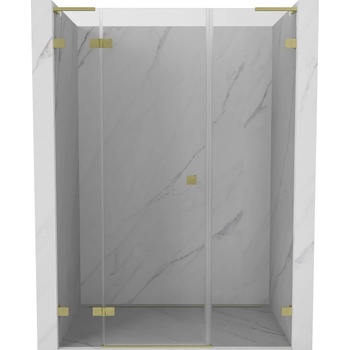Mexen Lunar L леви отваряеми душ-врати 120 см, прозрачни, четкано злато - 834SL-120-050-55-00-L (834SL-120-050-55-00-L)