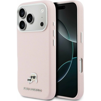 KARL LAGERFELD PU Karl and Choupette Heads Pins MagSafe Задний Чехол за iPhone 17 Pro Max Pink Karl Lagerfeld | Rozov | ЖЕНИ | UNI