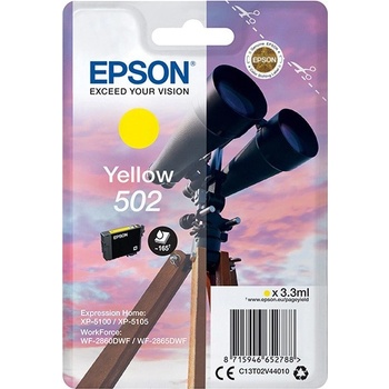 Epson original ink C13T02V44020, 502, T02V440, yellow, 165str. , 3.3ml (C13T02V44020)