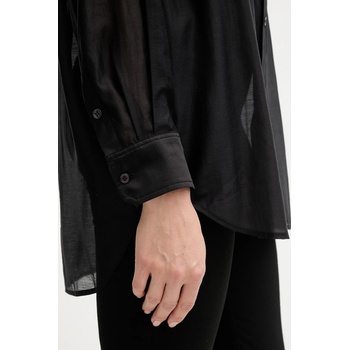 MOS MOSH Риза Mos Mosh DANIKA дамска в черно със свободна кройка с класическа яка 173450 (173450)