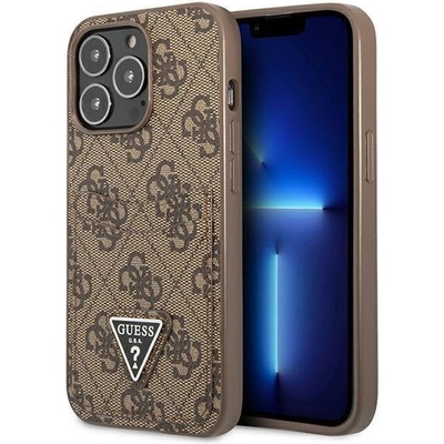 GUESS Кейс Guess GUHCP13LP4TPW за iPhone 13 Pro / 13 6.1", кафяв / кафяв, твърд, 4G Triangle Logo Cardslot (3666339048228)
