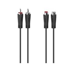 Hama Удължителен аудио кабел HAMA 2 x Чинч мъжко - 2 x Чинч женско, 1.5 м, Черен (00205259)