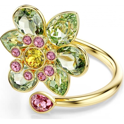 Swarovski Pozlátený kvetinový prsteň s krištáľmi Idyllia 5720297