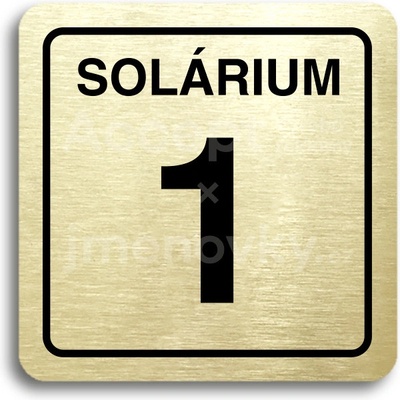 ACCEPT Piktogram solárium 1 - zlatá tabulka - černý tisk