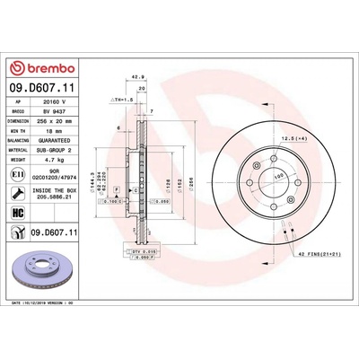 Brzdový kotúč BREMBO PRIME LINE - UV Coated 09.D607.11