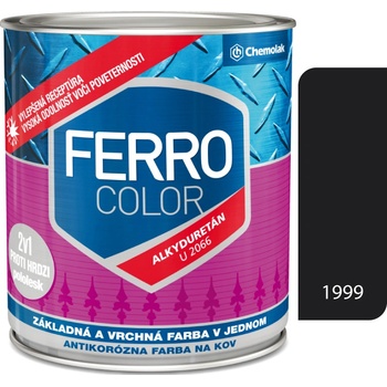 Chemolak Ferro Color U 2066 1999 čierna pololesk 0,3L