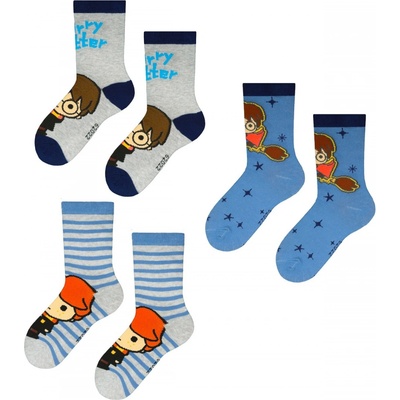 Frogies Detské ponožky Harry Potter 3ks modrá šedá hnedá