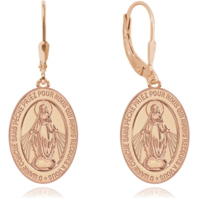 Minet náušnice JMAS0115RE00 Rose gold strieborné náušnice Zázračná medaily