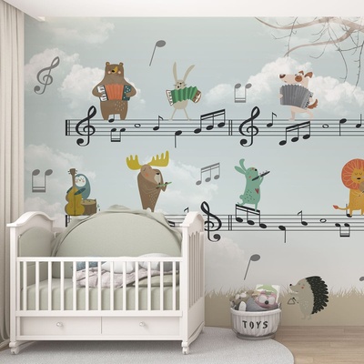 Decono Детски Фототапет Музикални Животни