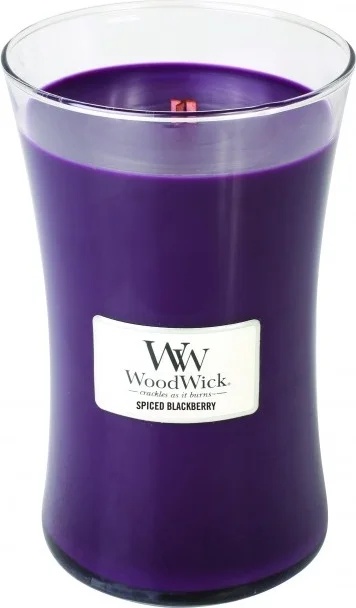 WoodWick Spiced Blackberry ароматна свещ с дървен фитил 609, 5 гр