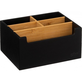 5five Simply Smart Organizér na kosmetiku, 5 přihrádek, bambus, černý