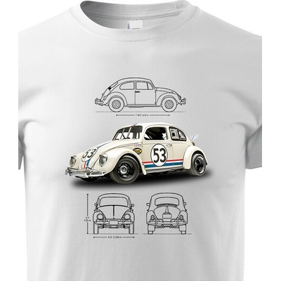 Dětské tričko Volkswagen Beetle 53 Bílá Canvas tričko Bezvatriko.cz 2307