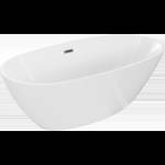 Mexen Eris самостоятелна вана 155 x 80 см, бяла, преливник gun metal - 53441558000-95 (53441558000-95)