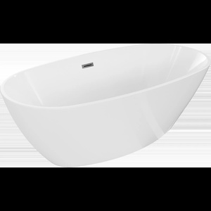 Mexen Eris самостоятелна вана 155 x 80 см, бяла, преливник gun metal - 53441558000-95 (53441558000-95)