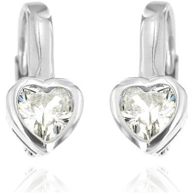 Zlatnictví U Kostela dámské náušnice bílá srdíčka 563B