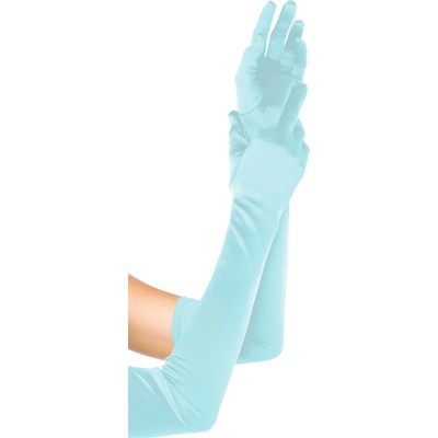 Leg Avenue Extra Long Satin Gloves 16B Light Blue
