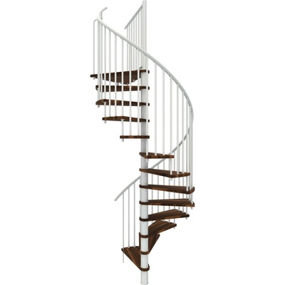 Minka STAIRS Kombinované točité schodiště Spiral Smart ořech/bílá pr. 140 cm