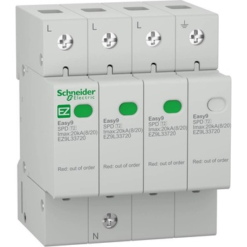 Schneider Electric SE Катоден отводител тип 2 Easy 9 20kA 275V 3P+N - EZ9L33720 (EZ9L33720)