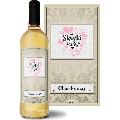 Sablio Skvelá sestra Chardonnay biele suché víno 12 % 0,75 l (čistá fľaša)